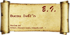 Bucsu Iván névjegykártya